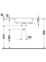 Duravit Vero félig beépíthető kerámia mosdó 55x47 cm 0314550000