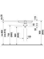 Duravit 2nd floor WonderGliss beépíthető mosdó 55,5x38 03165300001