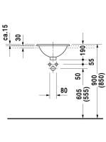 Duravit Architec beépíthető mosdó 40x40 0318400000