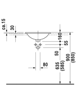 Duravit Architec beépíthető mosdó 45x45 0318450000
