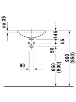 Duravit Architec beépíthető mosdó 44,5x44,5 0319420000