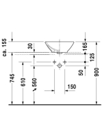 Duravit Bacino 42x42 cm ráültethető kerámia mosdótál 0333420000