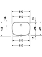 Duravit D-Code alulról beépíthető mosdó 58x45,5 0338560000