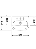 Duravit D-Code félig beépíthető mosdó 55x44 0339550000