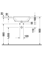 Duravit D-Code félig beépíthető mosdó 55x44 0339550000