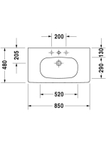 Duravit D-Code aláépíthető mosdó 85x48 03428500002