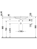 Duravit 2nd floor (034760) beépíthető mosdó 60x43 0347600000