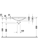 Duravit D-Neo felülről beépíthető mosdó 60x44 cm, WonderGliss bevonattal 03576000271