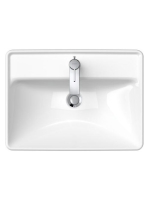 Duravit D-Neo felülről beépíthető mosdó 60x44 cm egy nyitott csaplyukkal és túlfolyóval, fehér alpin 0357600027