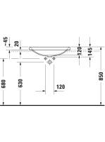 Duravit D-Neo csaplyuk nélküli beépíthető mosdó 60x44 cm, fehér alpin 0358600079