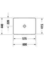 Duravit D-Neo csaplyuk nélküli beépíthető mosdó 60x44 cm, fehér alpin 0358600079