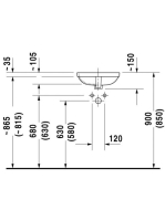 Duravit DuraStyle beépíthető mosdó 37x37 0373370000
