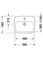 Duravit DuraStyle WonderGliss beépíthető mosdó 56x45,5 03745600001