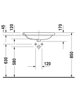 Duravit DuraStyle beépíthető mosdó 61,5x49,5 0374620000