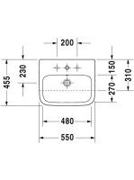 Duravit DuraStyle WonderGliss félig beépíthető mosdó 55x45,5 03755500001