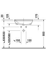 Duravit DuraStyle félig beépíthető mosdó 55x45,5 0375550000