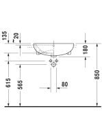 Duravit ME by Starck félig beépíthető mosdó 55x45,5 cm, WonderGliss bevonattal 03785500001