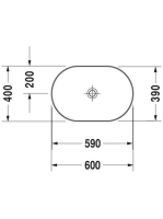 Duravit Luv Ráültethető mosdótál fehér 600 x400 mm 0379600000