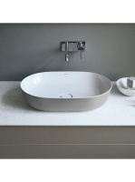 Duravit Luv ráültethető mosdótál 60x40 cm, matt szürke/fehér, WonderGliss bevonattal 03796023001
