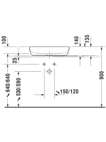 Duravit Luv ráültethető mosdótál 60x40 cm, matt szürke/fehér 0379602300