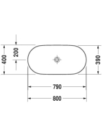 Duravit Luv Ráültethető mosdótál fehér 800 x 400 mm 379800000