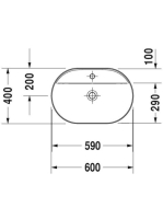 Duravit Luv Ráültethető mosdó fehér 600 x 400 mm 0380600000