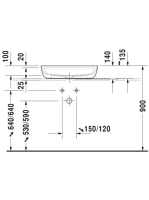 Duravit Luv Ráültethető mosdó fehér 600 x 400 mm 0380600000