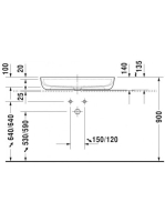 Duravit Luv Ráültethető mosdó fehér 800 x 400 mm 0380800000