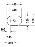 Duravit Luv Ráültethető mosdó fehér 420 x 270 mm 0381420000