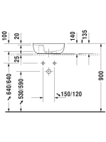 Duravit Luv Ráültethető mosdó fehér 420 x 270 mm 0381420000