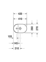 Duravit Luv Ráültethető mosdó 42x27 cm rögzítővel, matt fehér/fehér 0381422600