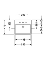 Duravit Vero Air Félig beépíthető kerámia mosdó 55x47 cm, WonderGliss bevonattal, alpin fehér 03825500001