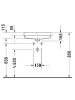 Duravit Vero Air beépíthető kerámia mosdó 55x45,5 cm, alpin fehér 0383550060