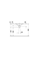 Duravit Viu beépíthető kerámia mosdó 600x450 mm, WonderGliss bevonattal fehér alpin 03856000001