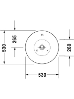 Duravit Starck 1 ráültethető mosdótál 530 mm rögzítővel, alpin fehér 0408530000