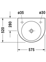 Duravit Architec jobbos mosdó 57,5x52 0449580008