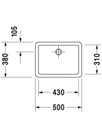 Duravit Vero ráültethető kerámia mosdótál 50x38 cm, WonderGliss bevonattal 04555000001