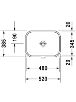 Duravit Happy D.2 beépíthető mosdó 52x38,5 0457480000