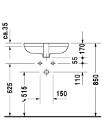 Duravit Happy D.2 beépíthető mosdó 52x38,5 0457480000