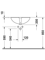 Duravit Santosa alulról beépíthető mosdó 51x37,5 cm rögzítővel 0466510000