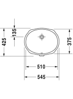 Duravit Santosa alulról beépíthető mosdó 51x37,5 cm rögzítővel 0466510000