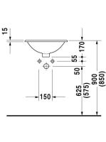Duravit Architec beépíthető mosdó 47x47 0468470000