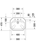 Duravit 1930 WonderGliss beépíthető mosdó 58x47 04765800001