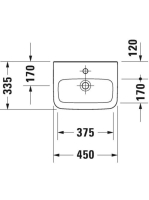Duravit DuraStyle WonderGliss kézmosó 45x33,5 cm, fehér 07084500001