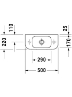 Duravit Happy D.2 balos kézmosó 50x22 0711500009