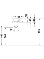 Duravit DuraStyle WonderGliss jobbos kézmosó 36x22 cm, fehér 07133600001