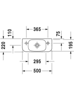 Duravit DuraStyle WonderGliss balos kézmosó 50x22 07135000091