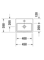 Duravit Vero Air Kézmosó bútorral aláépíthető 45x35 cm, alpin fehér 0724450000