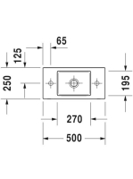 Duravit Vero Air Jobbos kézmosó bútorral aláépíthető 50x25 cm, alpin fehér 0724500008