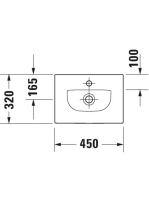 Duravit Viu kerámia kézmosó 45x32 cm, WonderGliss bevonattal 07334500411